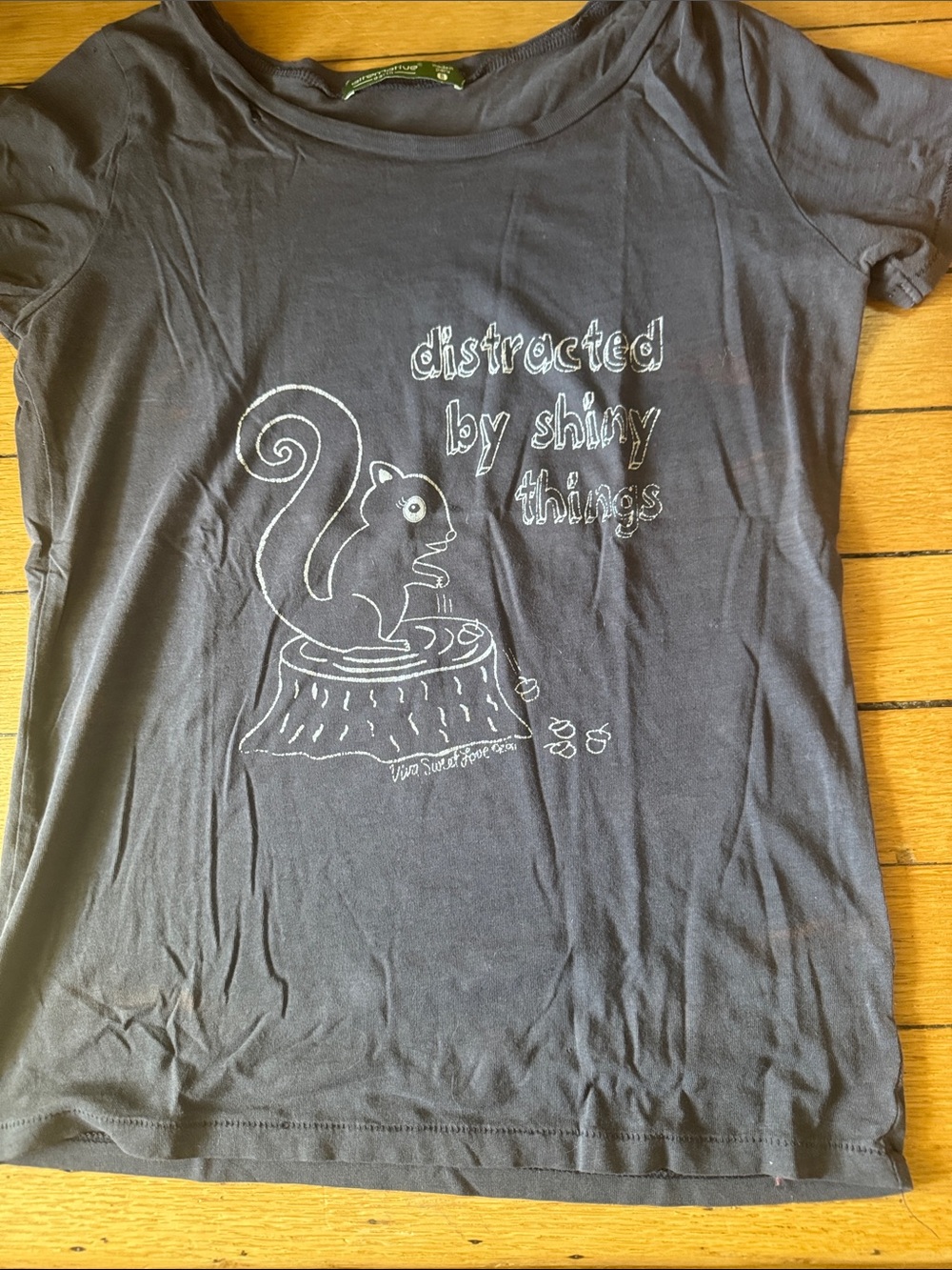 Alternative Black  T-Shirt with Squirrel Graphic